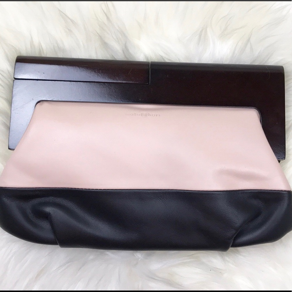 MATA HARI 2 Tone Leather Clutch